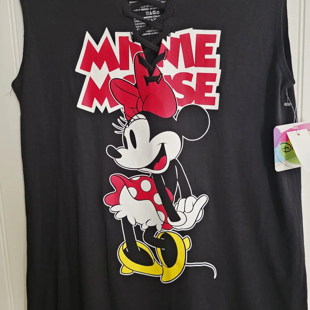 Disney Minnie Mouse Girls Black Tank Top M 7\8 - Picture 4 of 8